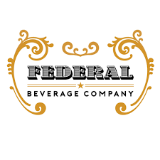 Logo of Federal Beverage Company with decorative elements on a white background