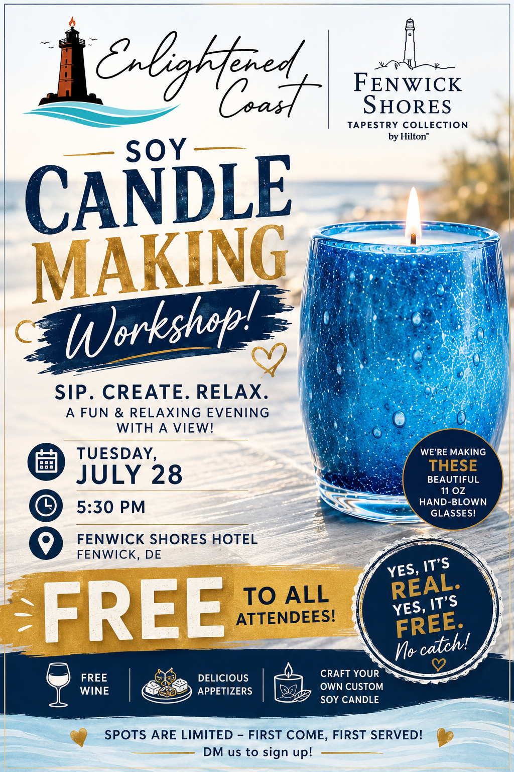 Soy Candle Making Workshop - Enlightened Coast Candle Bar @ Fenwick Shores